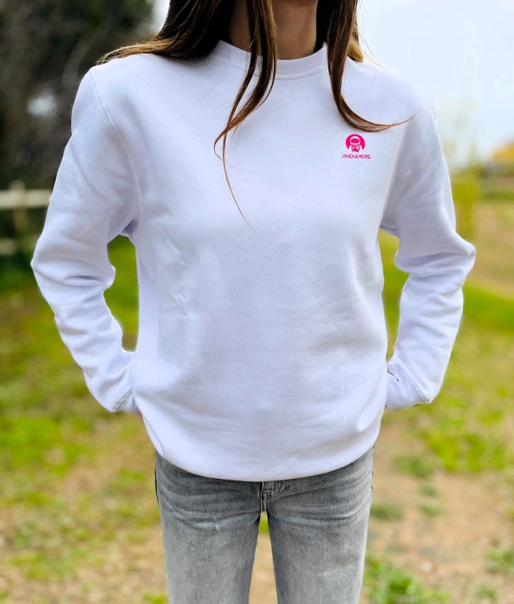 anduvers unisex sudadera planet blanca delantera