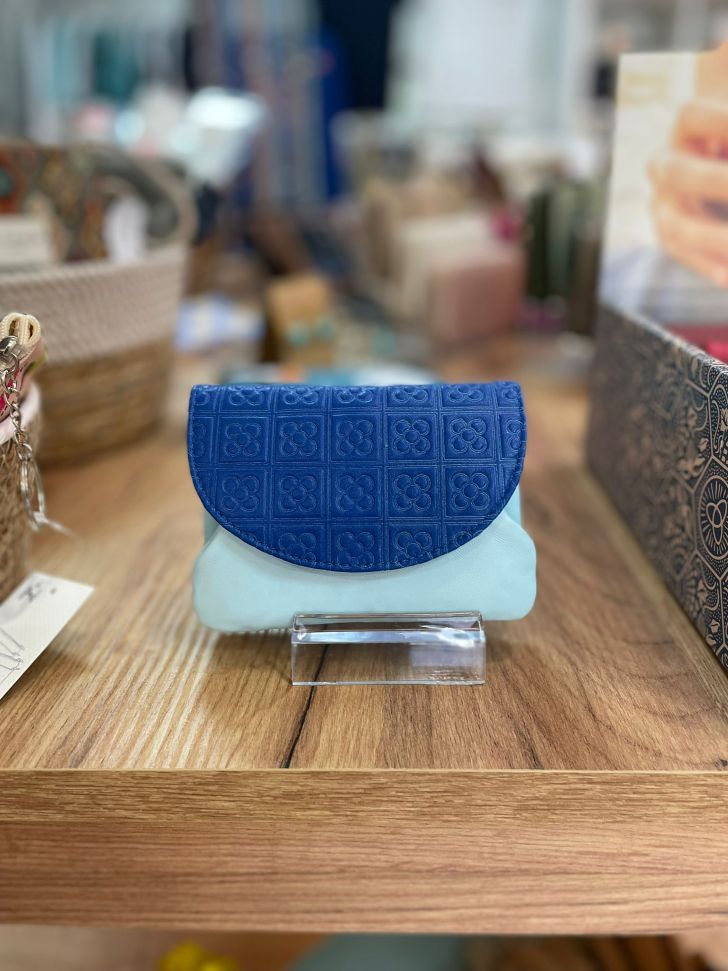 monedero piel boquilla azul lugupell