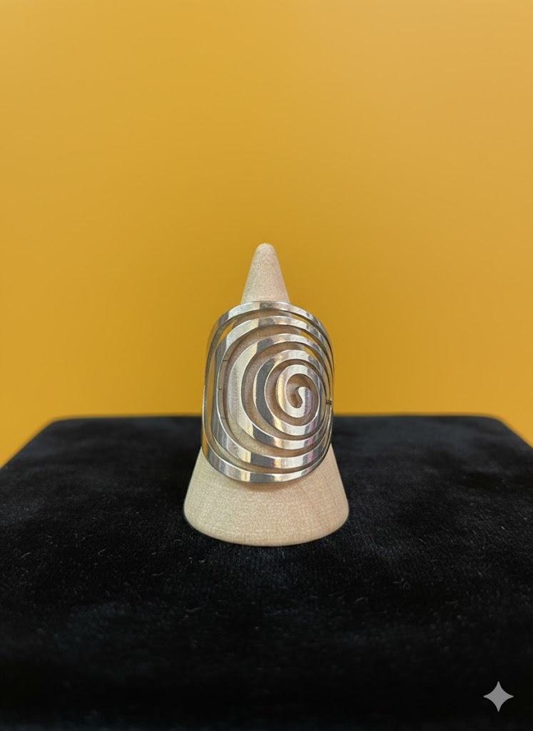 anillo espiral plata