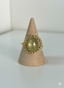 anillo verde piedra