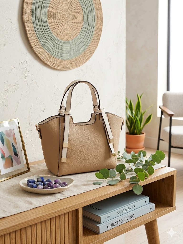 bolso marron asas