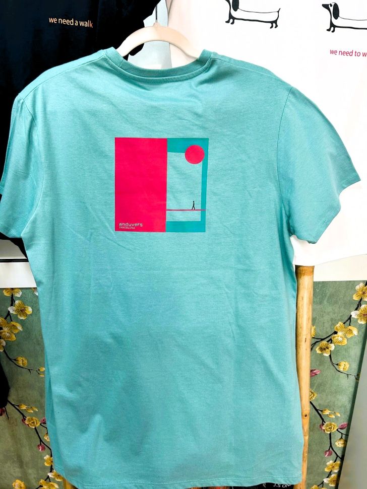 camiseta caballero diseÑadora nacional algodon celeste ciudad