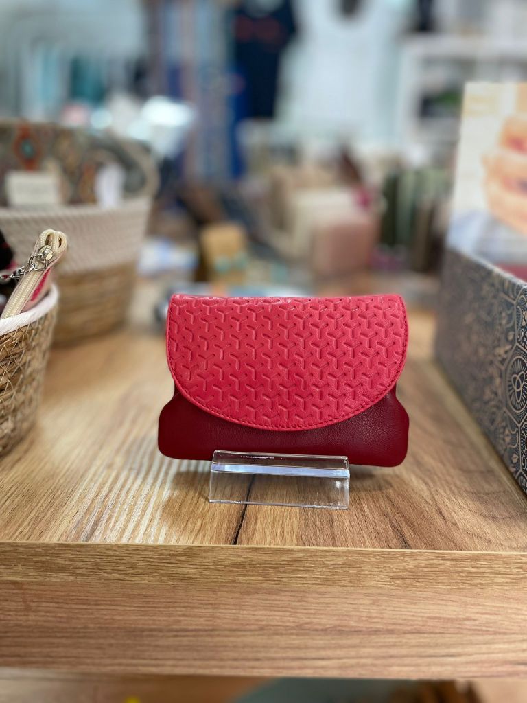monedero boquilla rojo piel marca spain lugupell